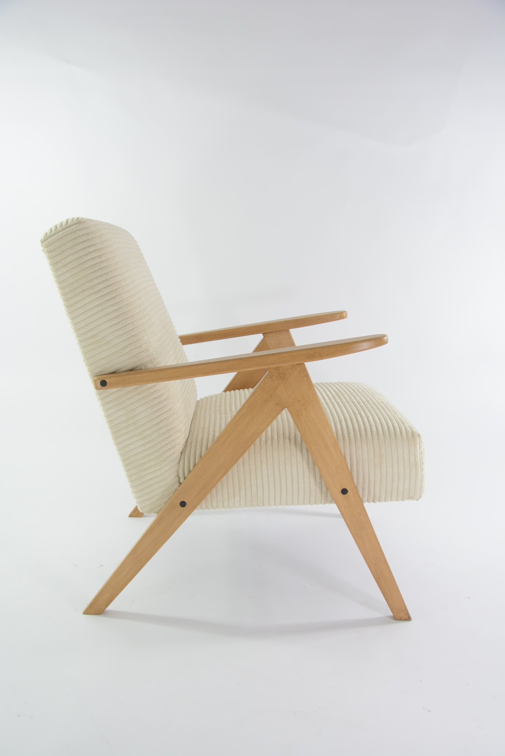 Kompas cream corduroy armchair