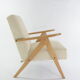 Fauteuil kompas velours côtelé crème
