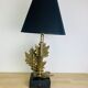 Bamboo and gold leaf lamp, Hollywood Regency style, 1970s