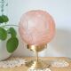 Art Deco floral table lamp, vintage pink opaline glass