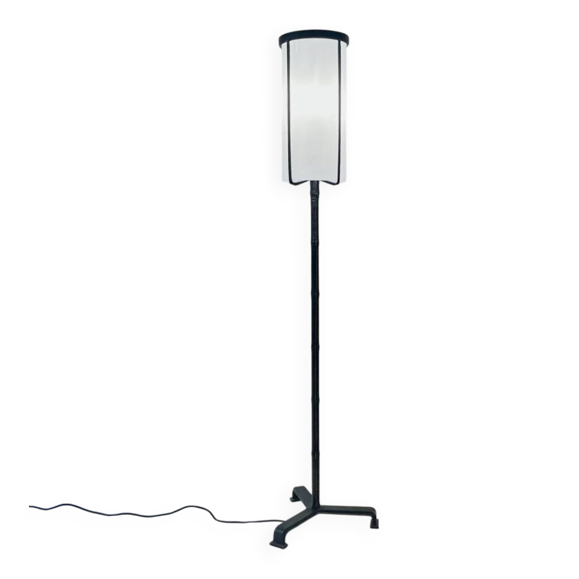 Lampadaire cuir Jacques Adnet 1950s