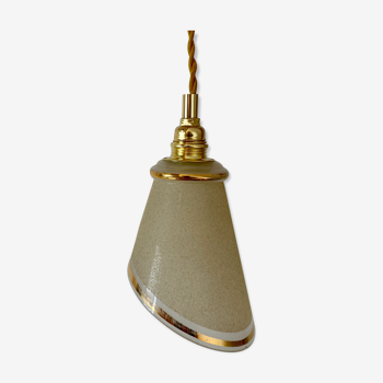 Vintage tulip lamp in beige sandblasted glass