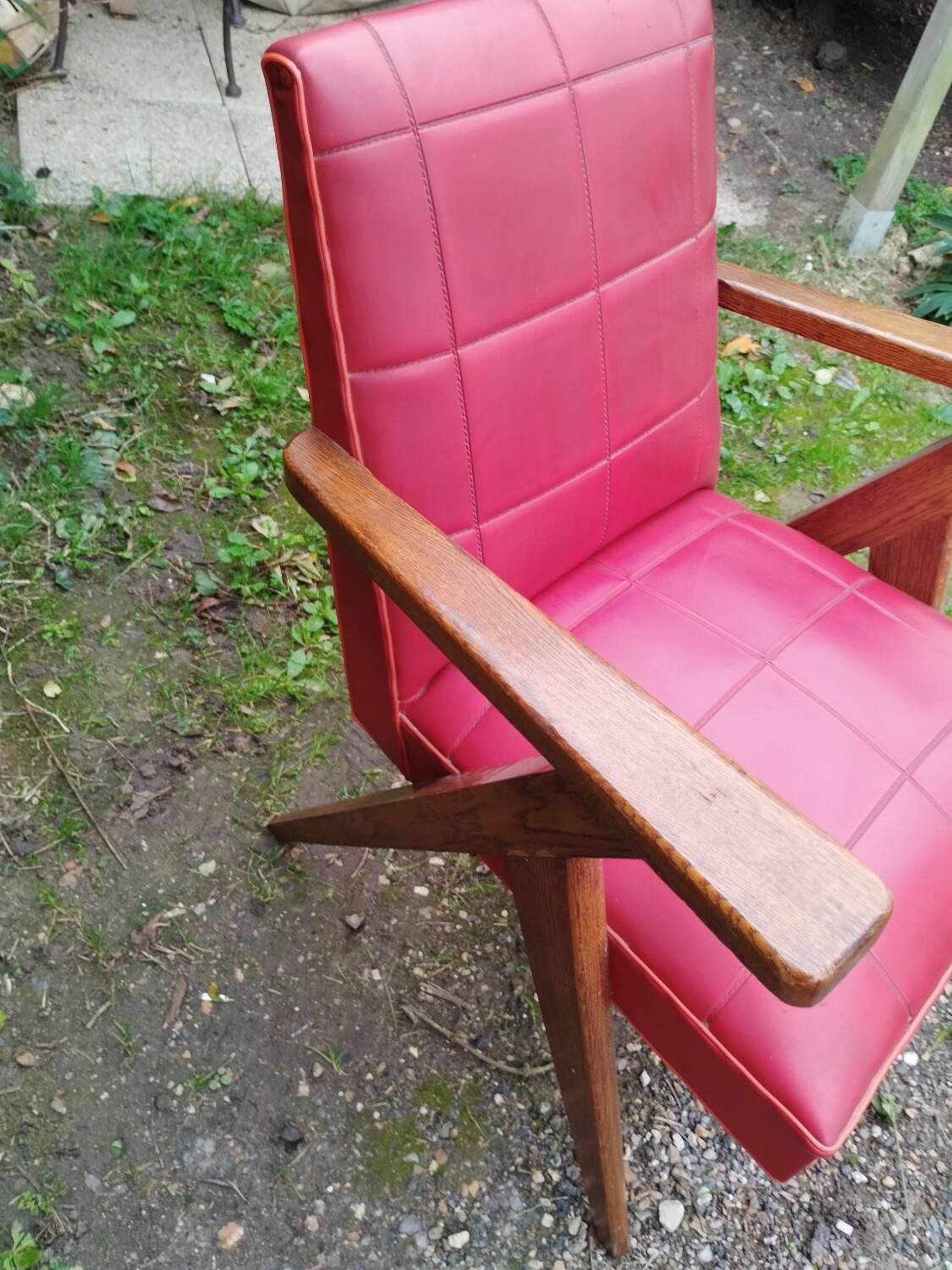 Paire de fauteuils anciens pieds compas
