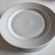 Set of 6 neo-classical pearl white porcelain dinner plates by Bareuther.