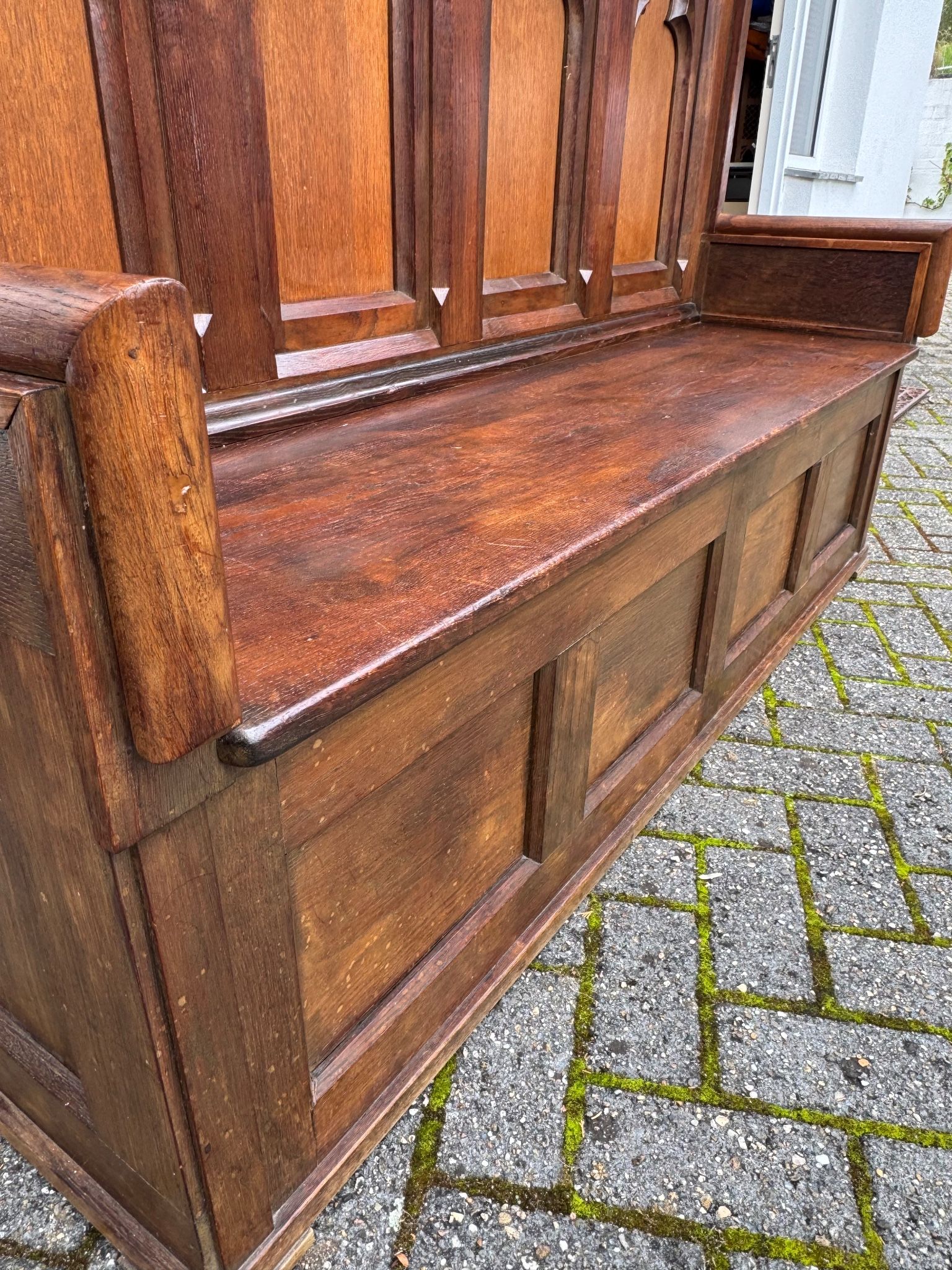 Gothic Revival Wooden Bench