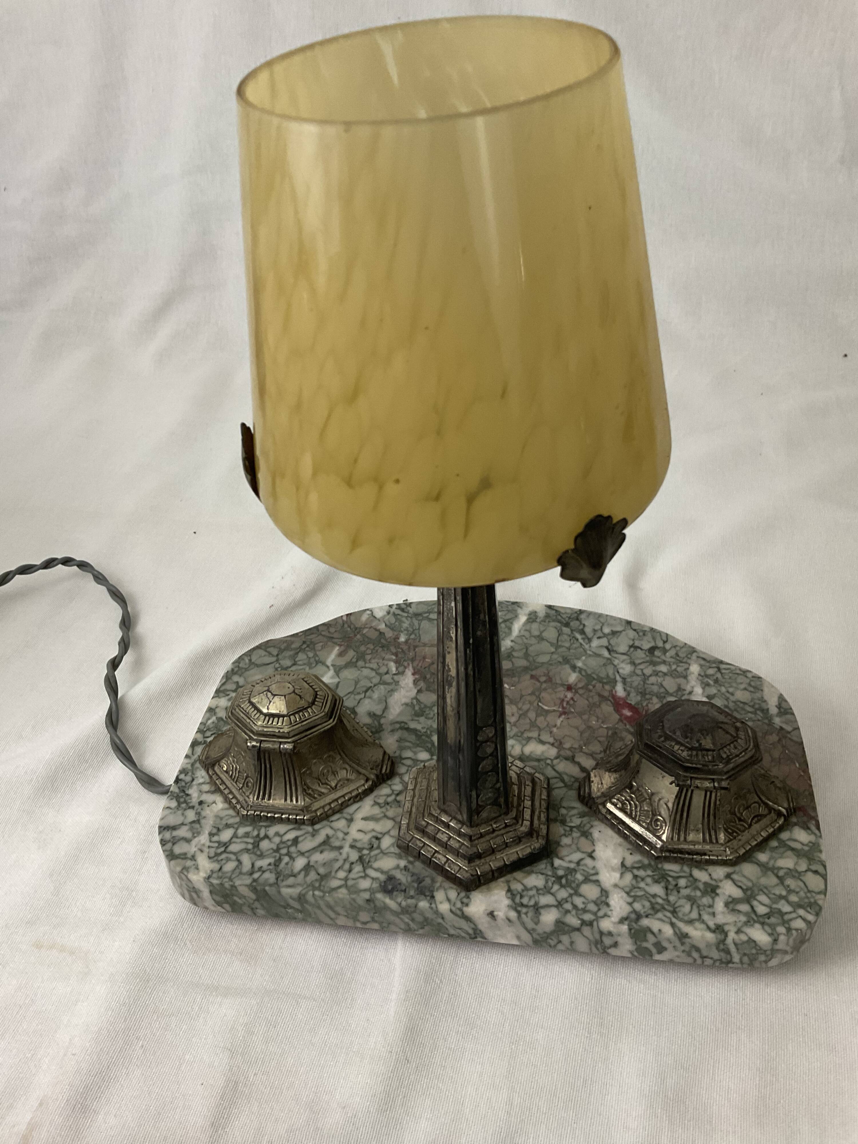 Desk lamp inkwell art nouveau art deco 1930s 30s