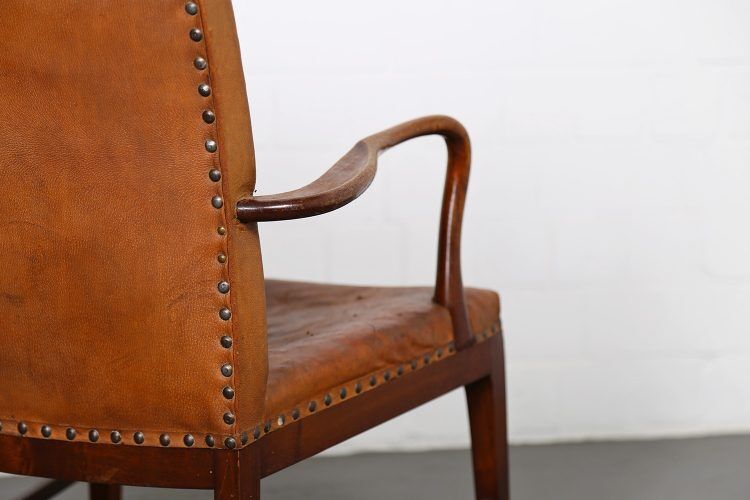 Vintage leather armchair of Danish design