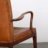 Vintage leather armchair of Danish design