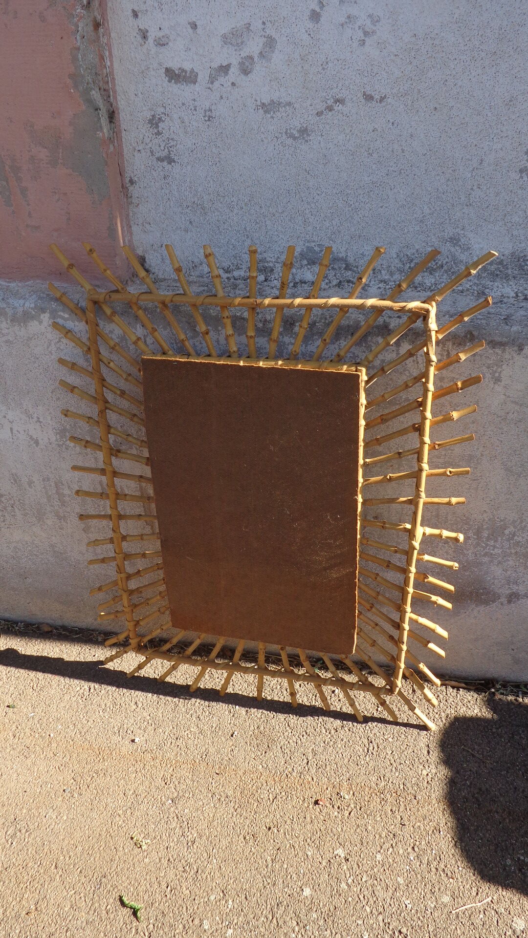 Vintage wicker mirror