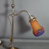 Table lamp tulip glass Muller Frères, adjustable gooseneck 56 cm SB