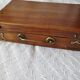 Old paint box wooden box with brass handle