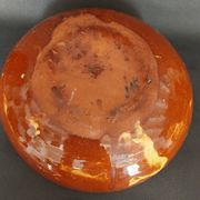 Plat creux terre cuite vernissée XXème