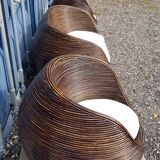 Rattan sofa set and 2 armchairs