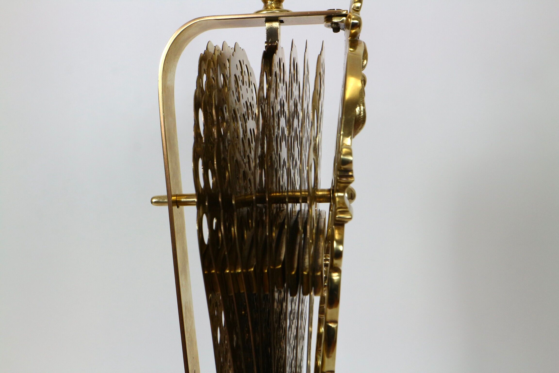 Fireplace peacock tail effect vintage, brass