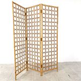 Bamboo room divider or folding screen, 1970s