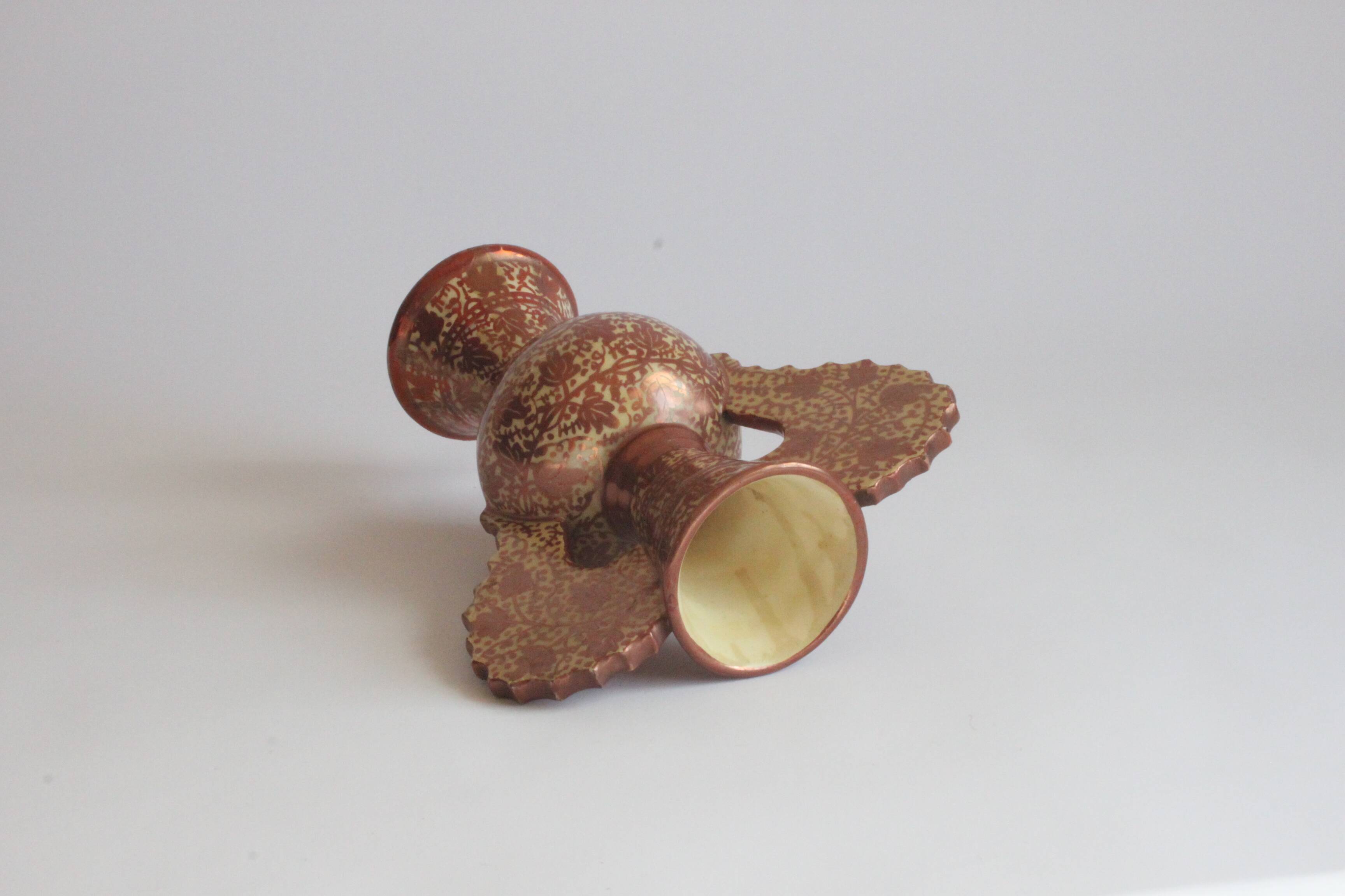 Neoclassical Spanish Copper Lustre Vases, 19Th