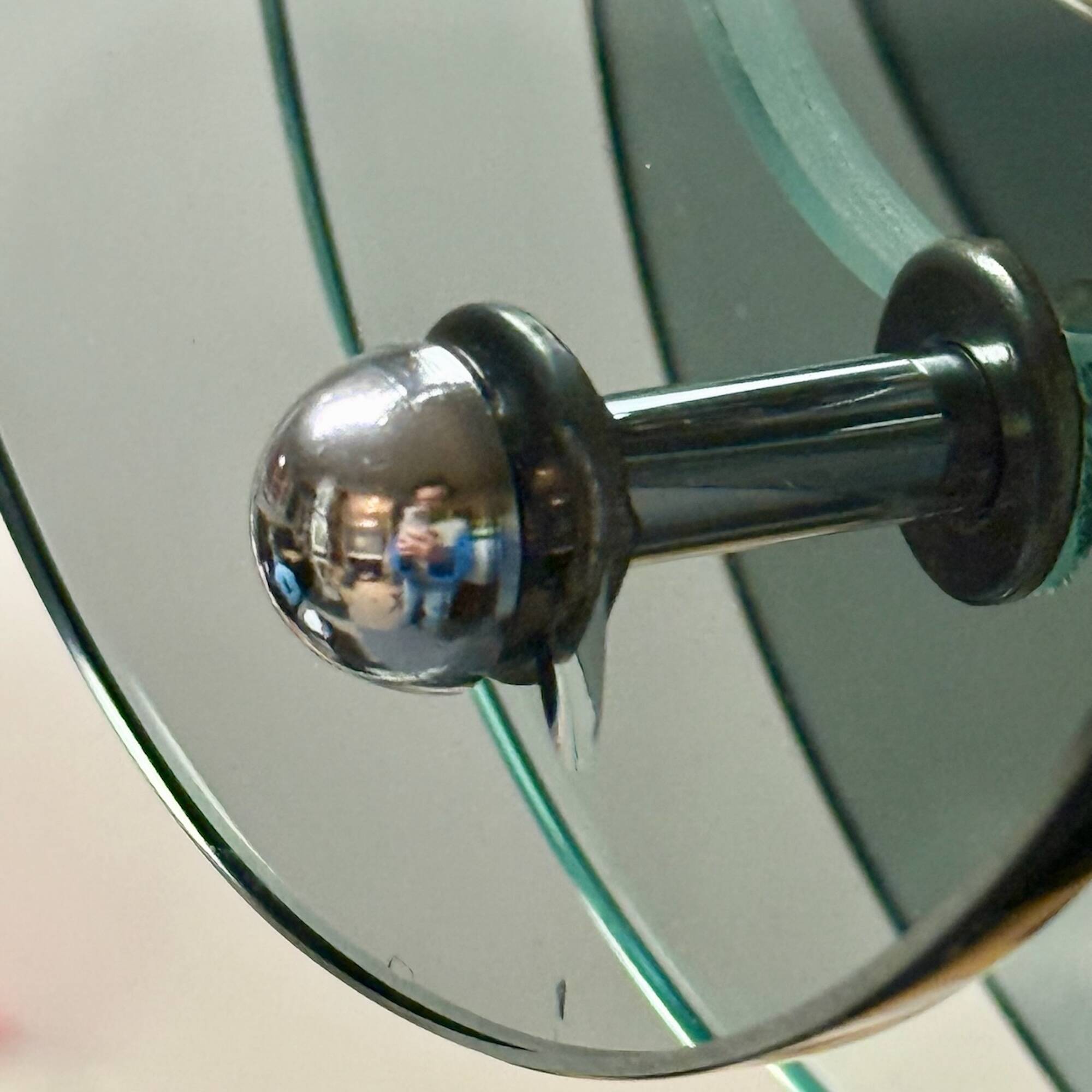 Large Space Age Pendant Lamp VECA in Chrome Metal and Glass, 1970s