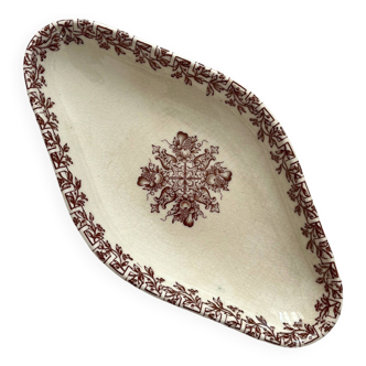 Diamond-shaped ravier in "Grec" ironstone, Clairefontaine earthenware factory, late 19th century