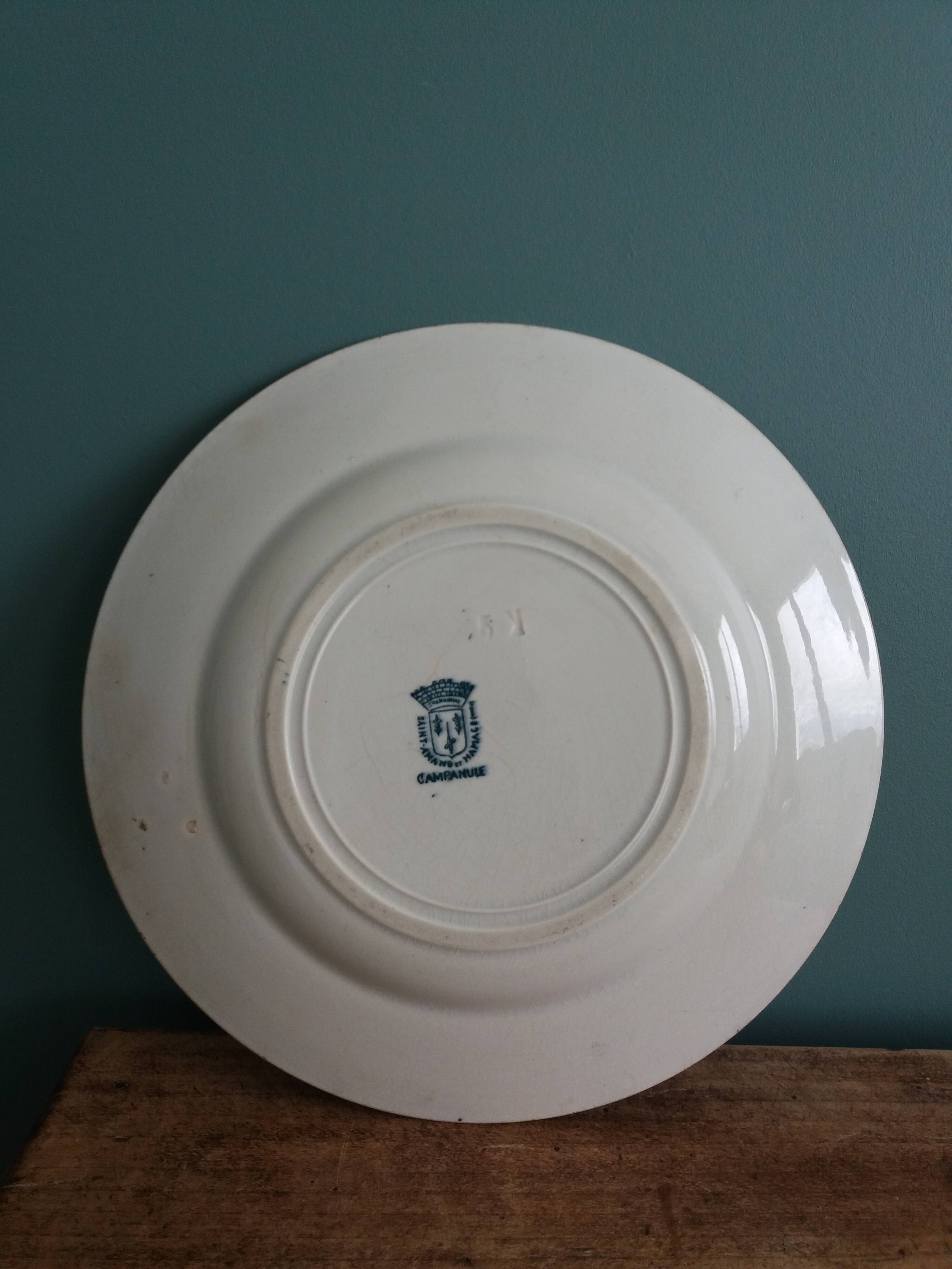 Saint-Amand ironstone and Hamage Campanule flat plate