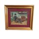 Quadro d'Artiste "Le Poète" A. Pontiglione Vintage Années '80 avec Cadre Doré