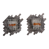 Brutalist wall lamps murano glass by Albano Poli for Poliarte, 70s, set of 2.