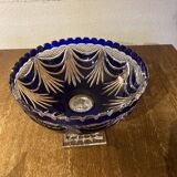 Vase coupe cristal Pbo bleu
