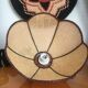 Vintage wicker hanging lamp shaped flower