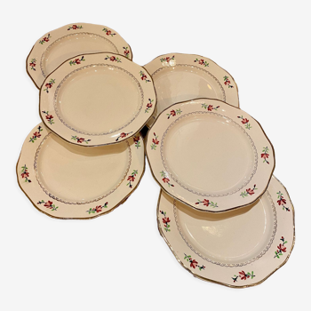 Set of 6 Longwy soup plates