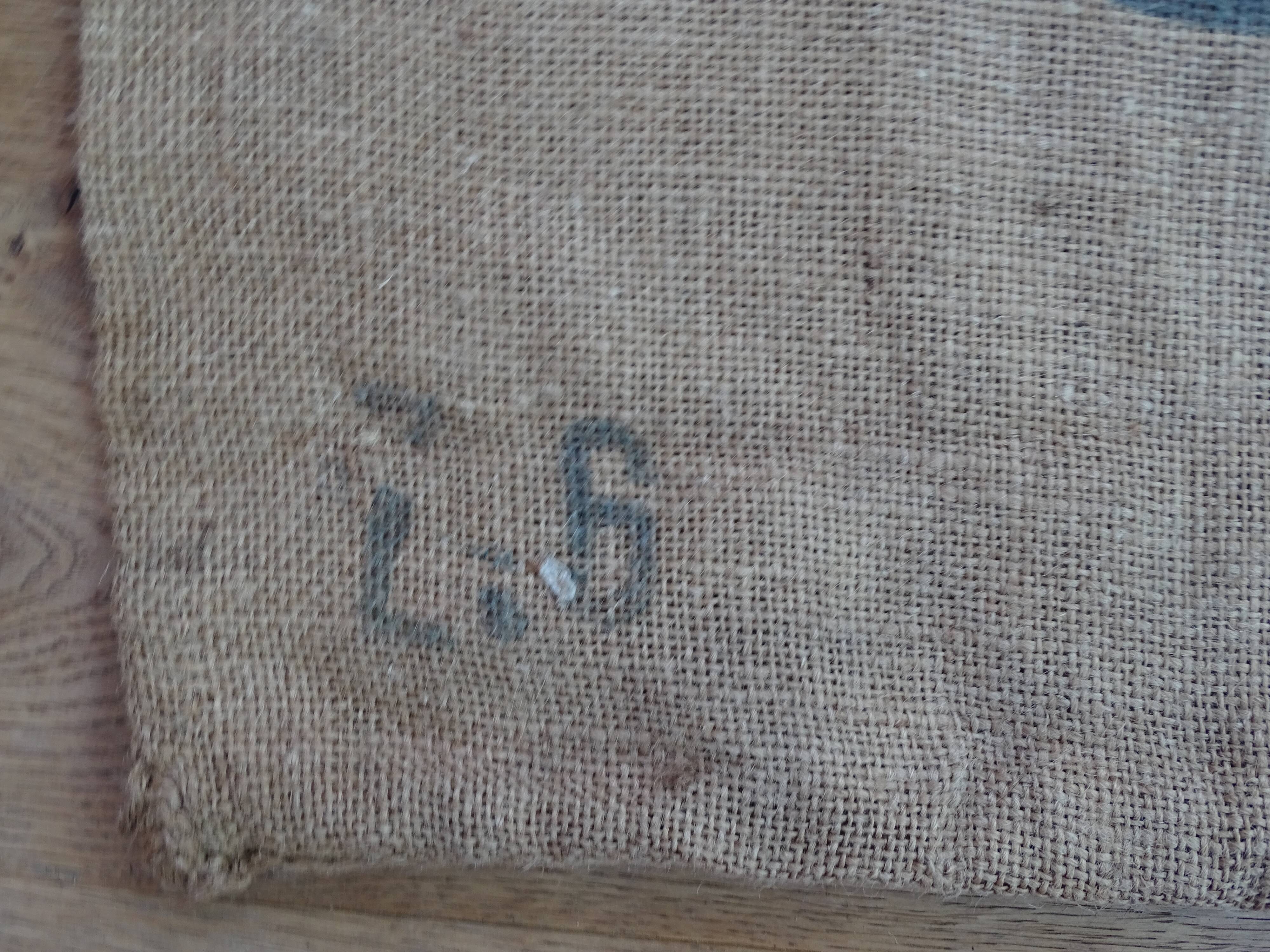 Burlap bag, train décor for the company ZPC