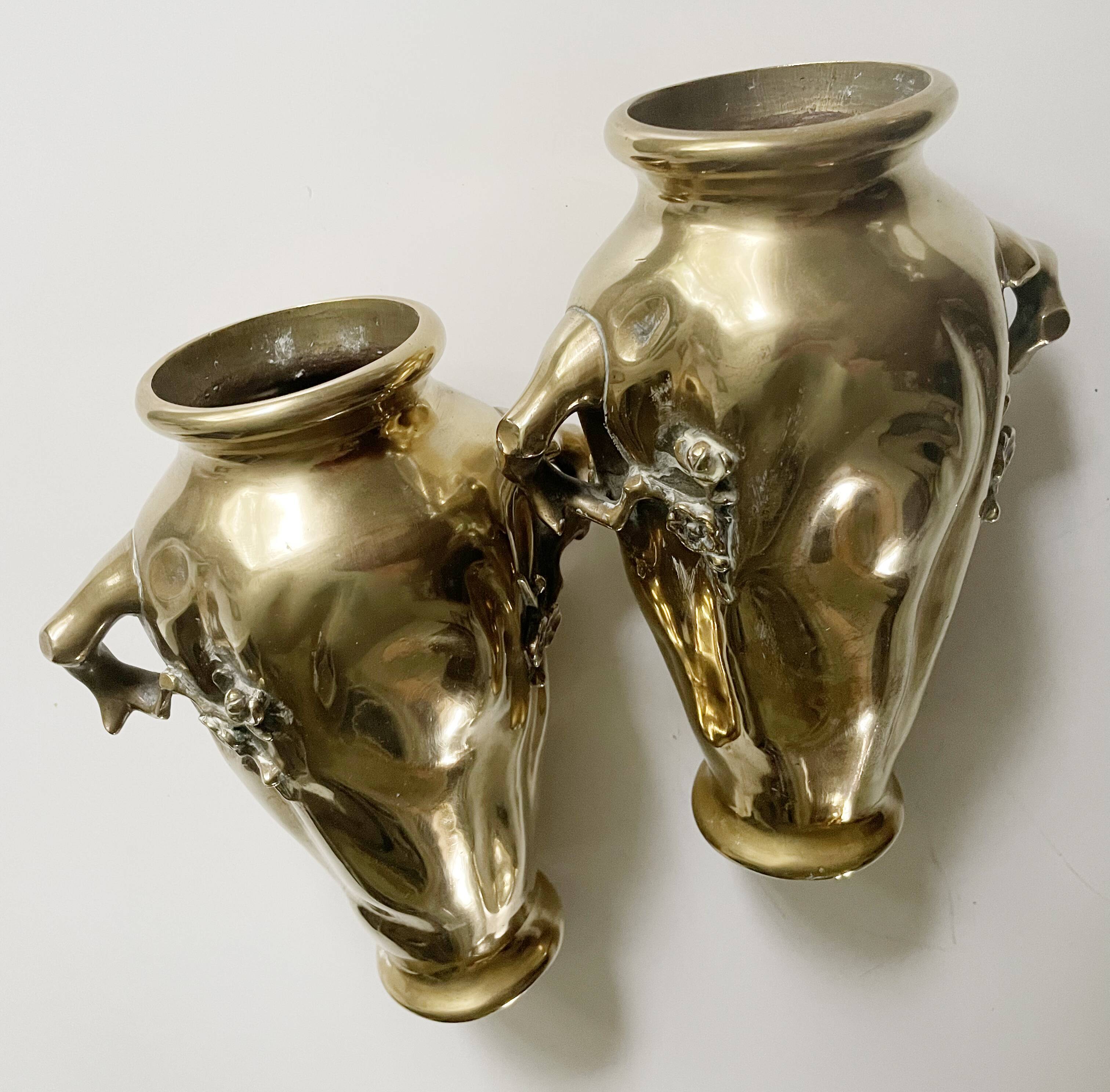 Pair of gilt bronze vases