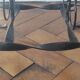 Side table, brutalist bottle holder in wrought iron and solid wood.