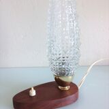 Structured tulip glass bedside lamp / vintage 60s-70s