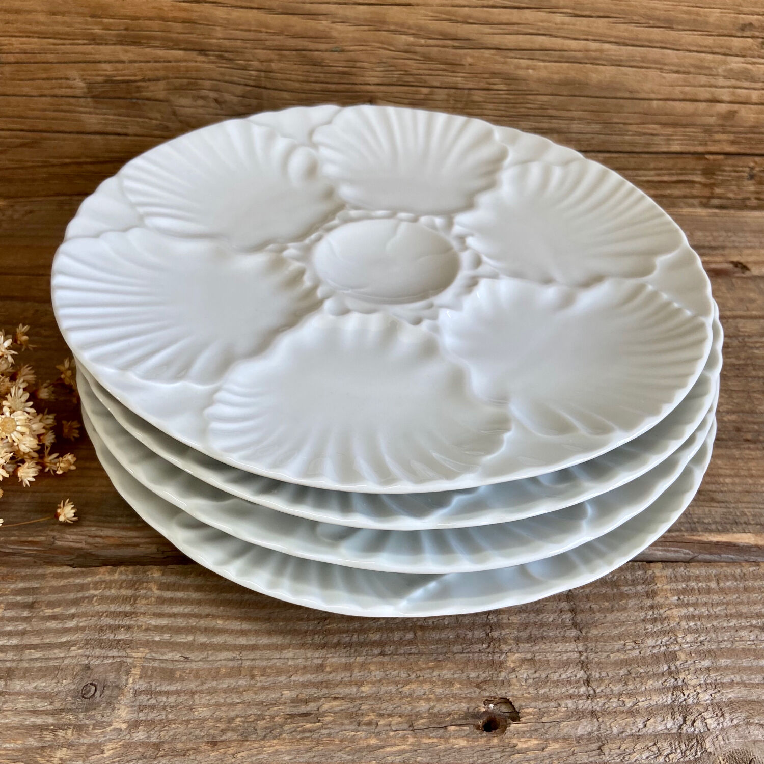 4 porcelain oyster plates Bareuther Bavaria