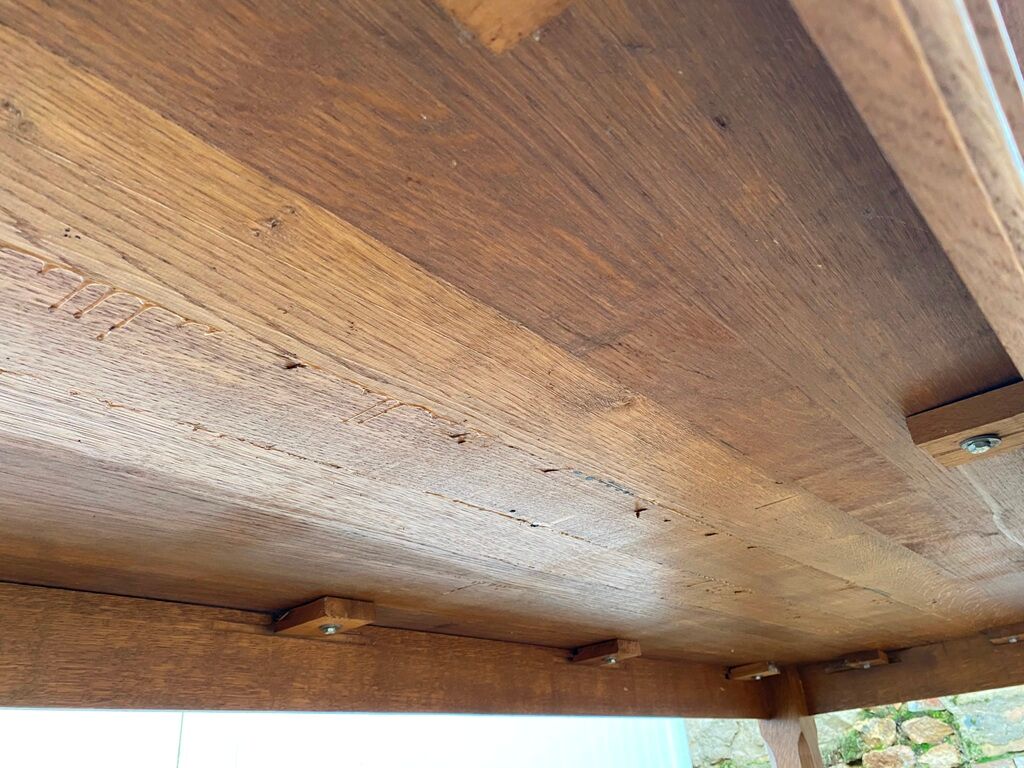 Dining farm table 250cm solid oak 1980