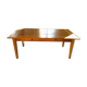 Teak table with extension cords