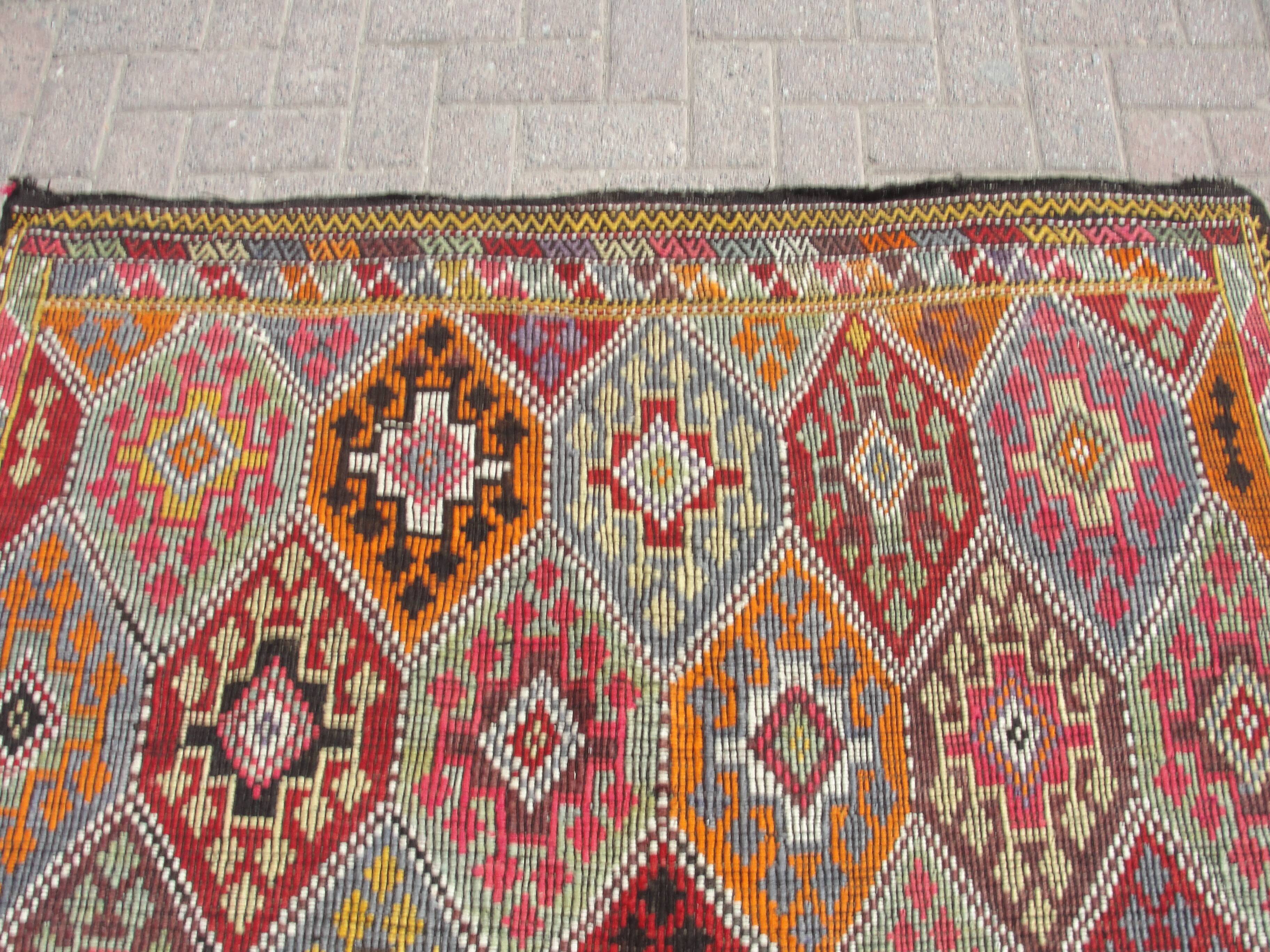 Large Kilim Rug, Vintage Rug, Home Decor rug, Turkish Kilim