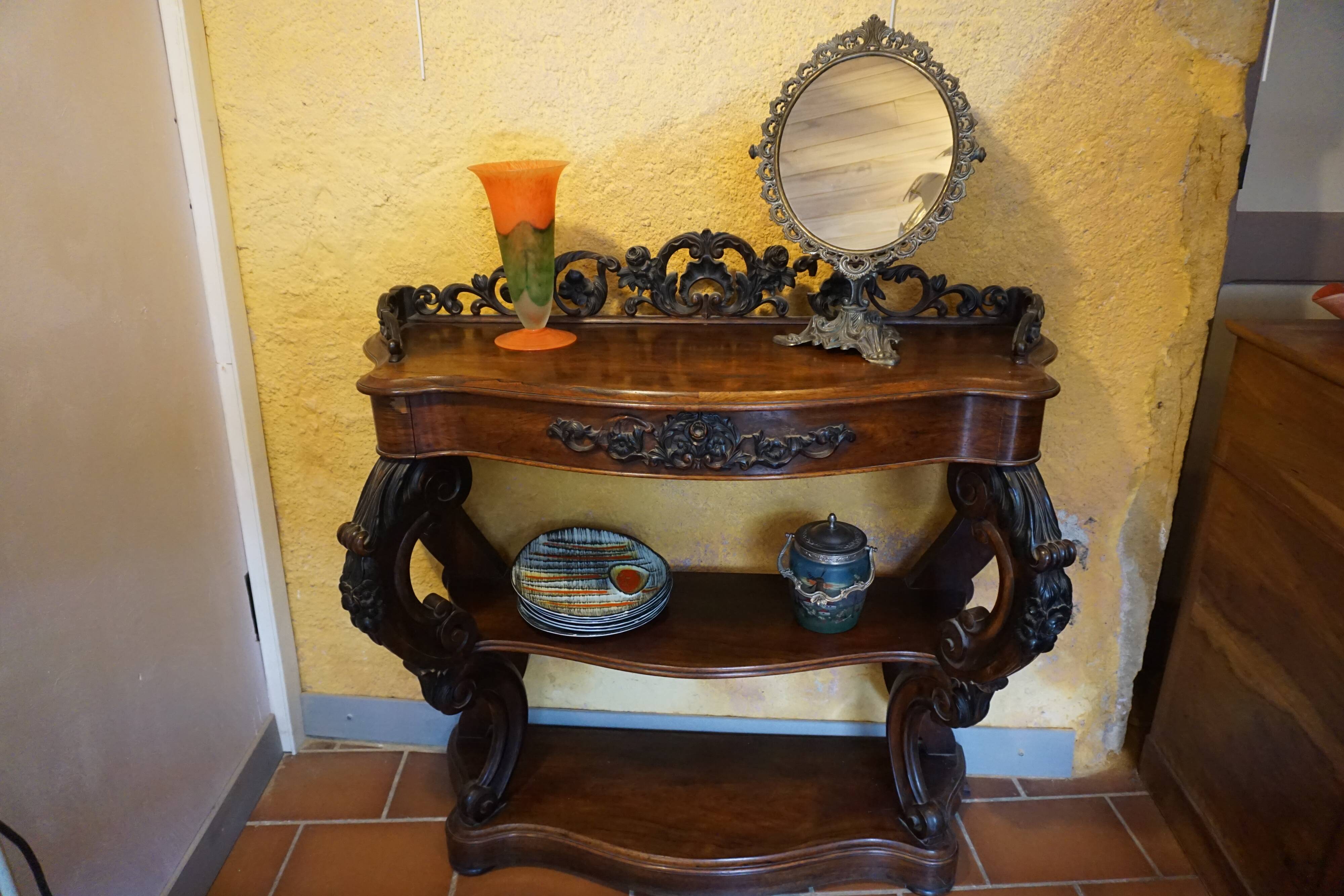 Mahogany console from around 1860.