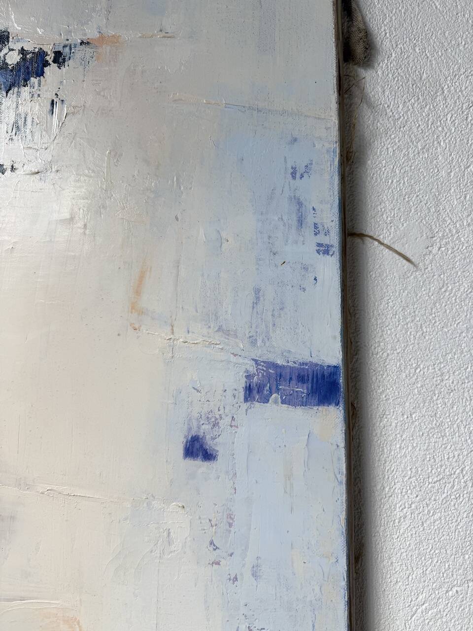 Toile abstraite blanche, peinture à l’huile XXème