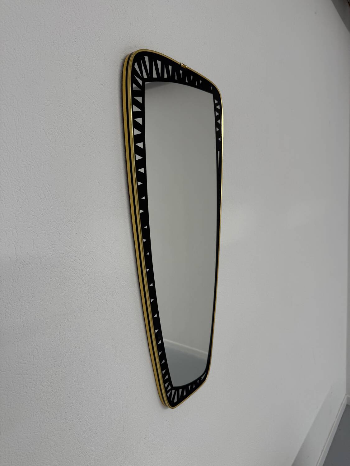 Antique asymmetrical mirror, Italian design by Dorian Tacchini, 1960s