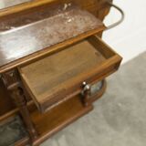 Napoleon III wardrobe in walnut, late 19th century, 3 mirrors, marble.