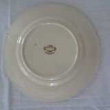 Large round dish 512112 Sarreguemines faience old flowers STRASBOURG