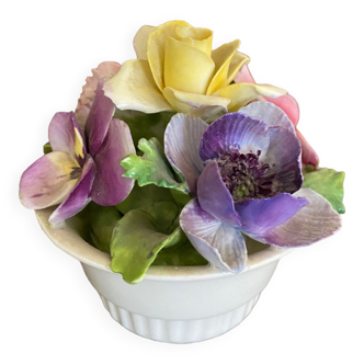 Barbotine petit pot de fleurs porcelaine