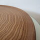 1950s wooden circular flat bowl plate pink beech