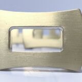 Fourteen 70s design gold steel furniture handles