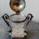 Old mustard maker in silver metal and crystal sign armand frenais