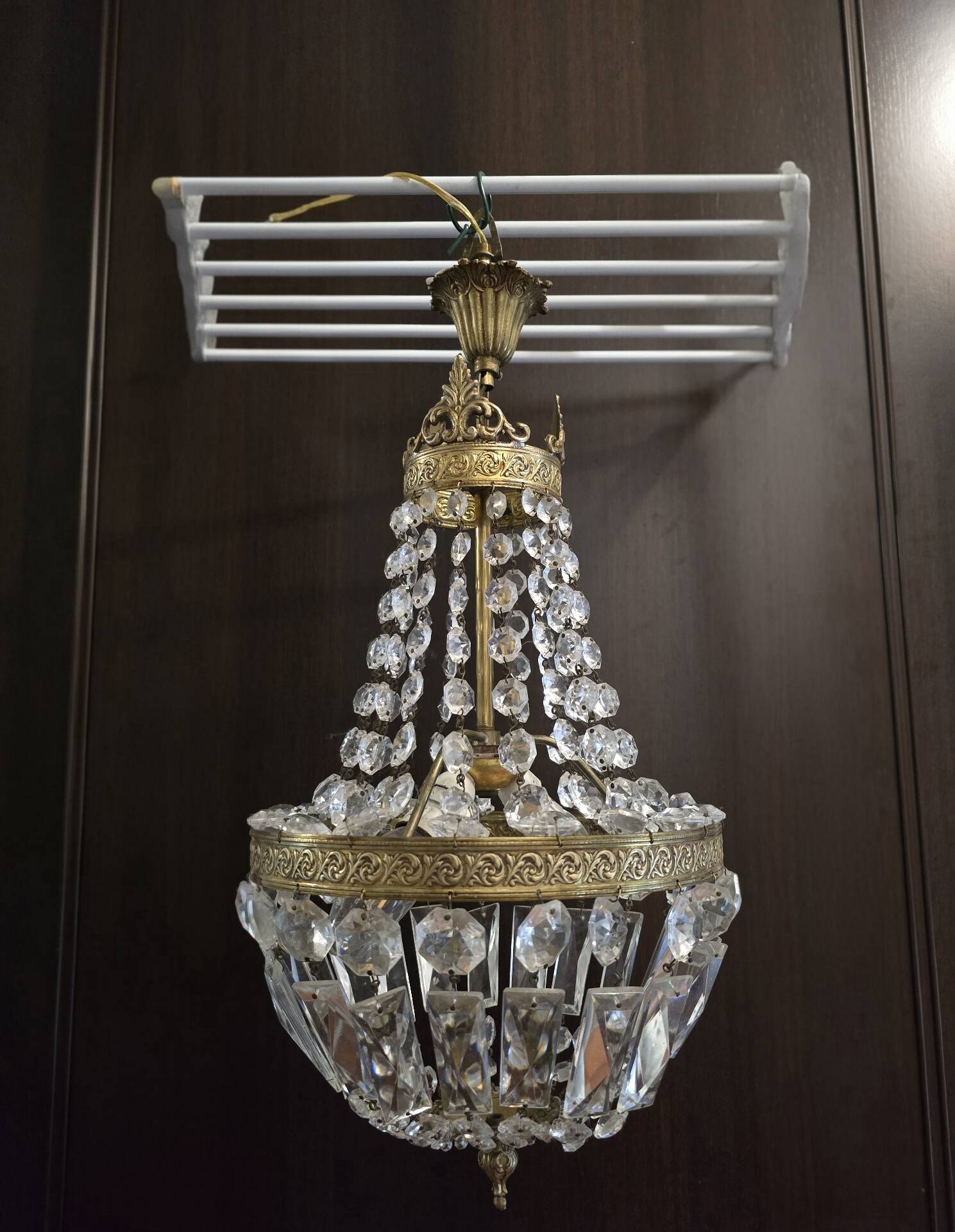 Lustre montgolfière verre et laiton