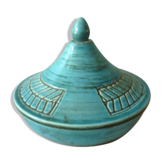 Bonbonniere, pot covered ceramic pottery Périgord in the 1950s
