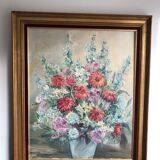Oil on canvas, bouquet of flowers