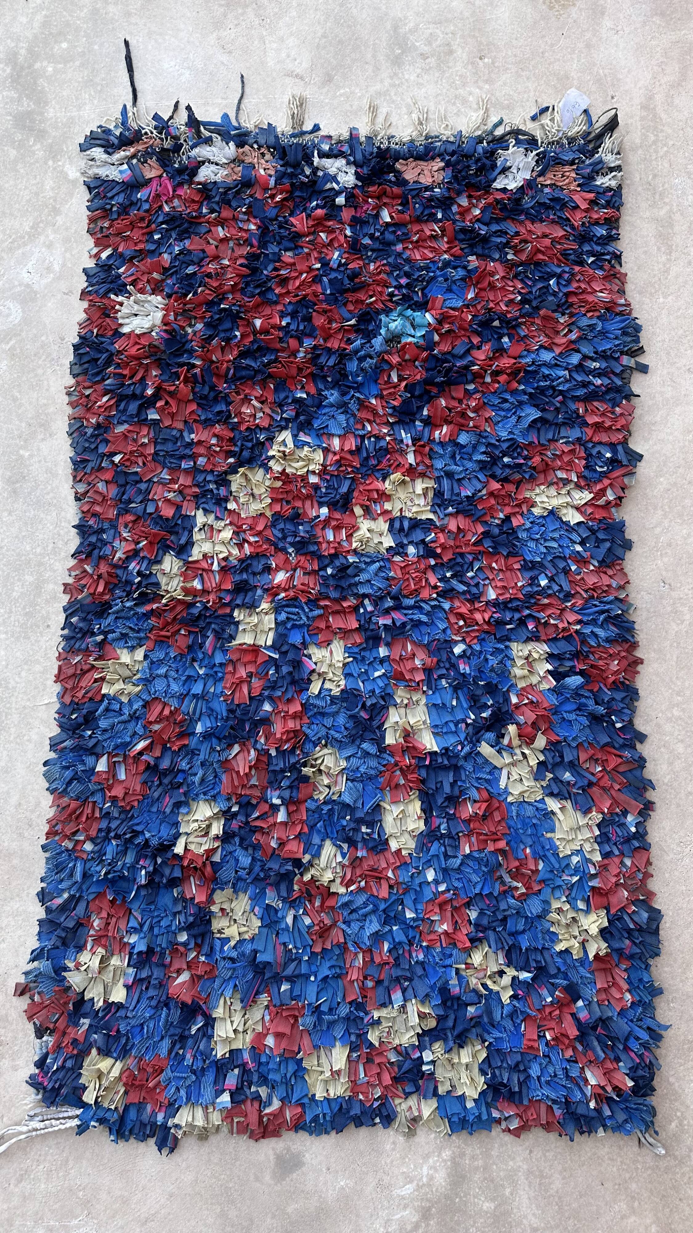Colorful Boucherouite Moroccan rug - 86 x 152 cm