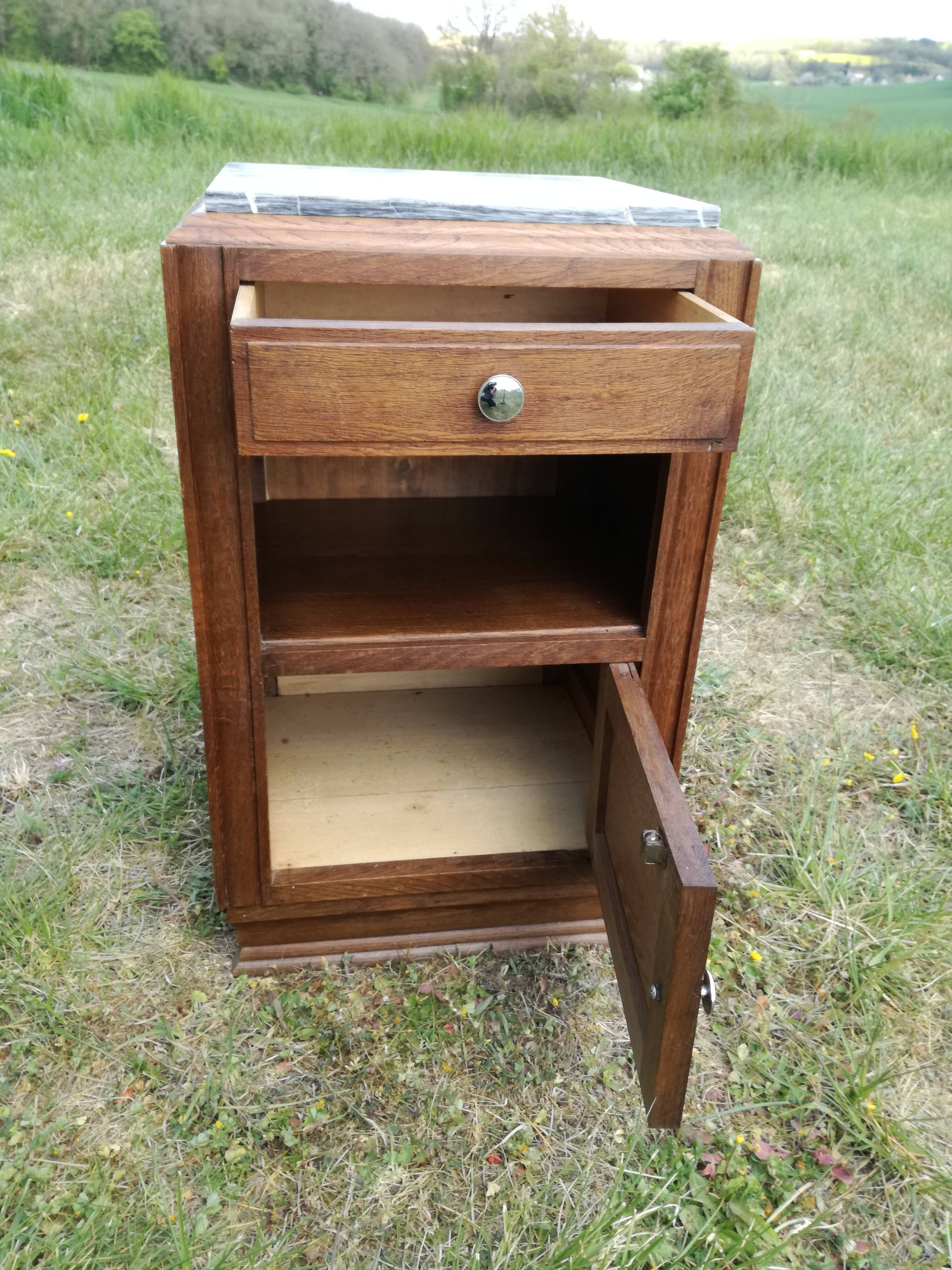 Art deco bedside on marble